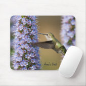 Tapis De Souris Coutume Mousepad de fleur de colibri (Avec souris)