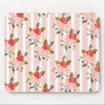 Tapis De Souris Coutume rose Mousepad de filets de pivoines<br><div class="desc">Ajoutez un contact féminin à votre bureau avec ce mousepad floral. Ce mousepad personnalisable comporte des pivoines d'aquarelle avec le motif rose de filets.</div>