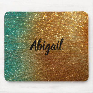 Tapis De Souris Coutume. Scintillement d'or et de turquoise