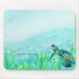 Tapis De Souris Coutume tropicale d'art de plage d'océan de tortue