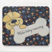 Tapis De Souris Couverture de citation Chien avec os (Devant)
