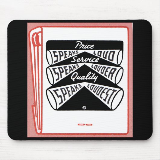 Tapis De Souris couverture de vieux matchbook Prix Speds Loud (Devant)