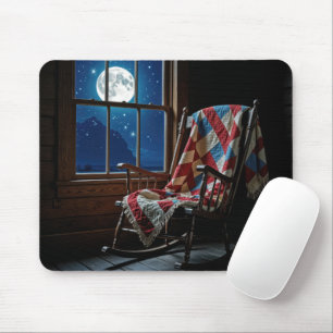 Tapis De Souris Couvre-lit sur une chaise à bascule au clair de lu