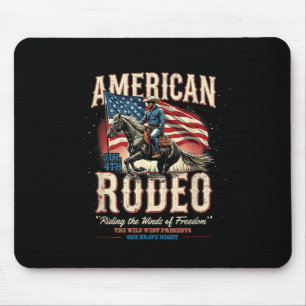 Tapis De Souris Cow-boy 4 juillet Western Américain Rodéo Country