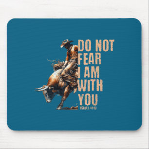 Tapis De Souris Cow-boy chrétien drôle cavalier de taureau Western