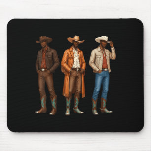 Tapis De Souris Cow-boy Noir Rodeo Western Héritage Mélanine Texas