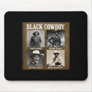 Tapis De Souris Cow-boy Noir Rodeo Western Mélanine Histoire des N