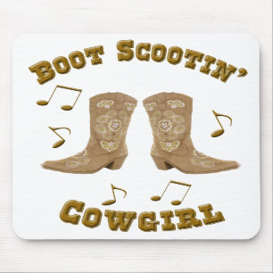 Tapis De Souris "Cow-girl" Mousepad occidental de Scootin de botte