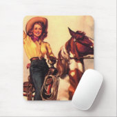 Tapis De Souris Cow-girl sur son cheval (Avec souris)