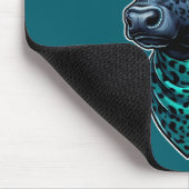 Tapis De Souris Cowboy Bull avec Casquette Turquoise et Écharpe à  (Coin)