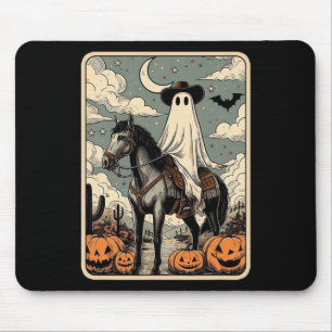 Tapis De Souris Cowboy Ghost Riding Horse Funny Tarot Card Hallowe