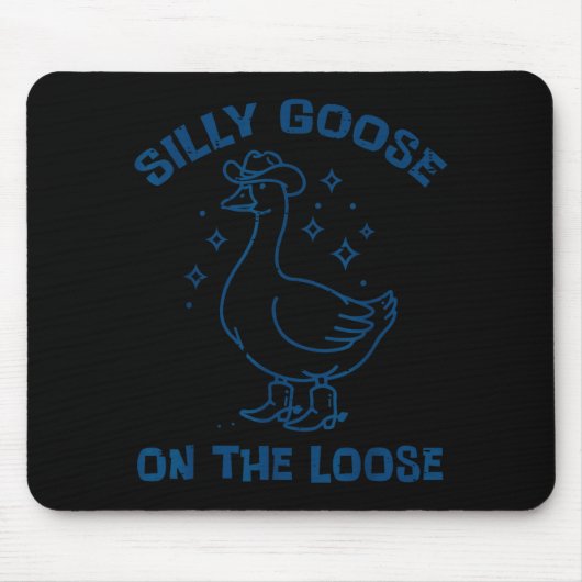 Tapis De Souris Cowboy Goose Silly On The Loose Funny Animal Men W (Devant)
