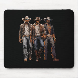 Tapis De Souris Cowboy Noir Rodeo Western Mélanine Histoire Noire 