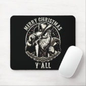 Tapis De Souris Cowboy Santa Claus Merry Christmas Y'all Western C (Avec souris)