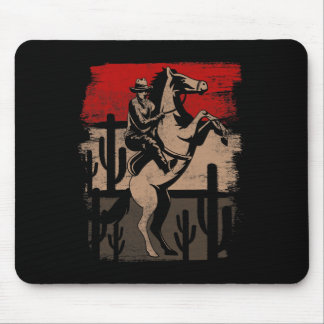 Tapis De Souris Cowboy Wild West Country Horseck équitation Cheval