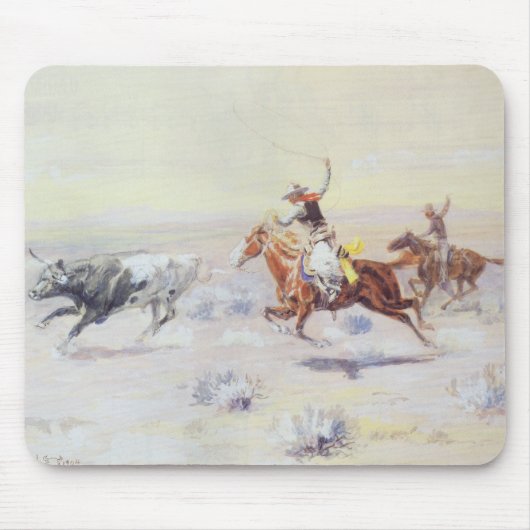 Tapis De Souris Cowboys du Triangle Bar par CM Russell (Devant)
