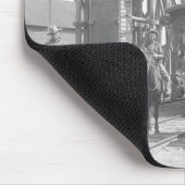 Tapis De Souris Cowboys sur des chevaux posant devant un train (Coin)