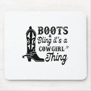 Tapis De Souris Cowgirl &amp ; Boots Bling Son Une Cowgirl Chances