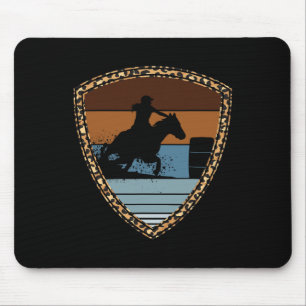 Tapis De Souris Cowgirl Barrel Racing Horseback équitation Rodeo R