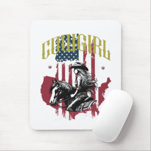 TAPIS DE SOURIS COWGIRL USA