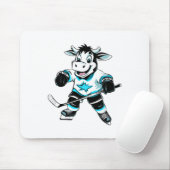 Tapis De Souris Cows Ice Hockey (Avec souris)