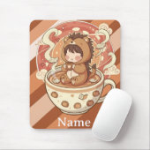 Tapis De Souris Cozy Hedgehog Coffee Desk Mouse Pad (Avec souris)