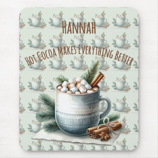 Tapis De Souris Cozy Winter Cocoa Marshmallow Scene (Devant)