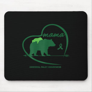 Tapis De Souris Cp Maman Mama Ours Vert Ruban Cérébral Palsy Aware