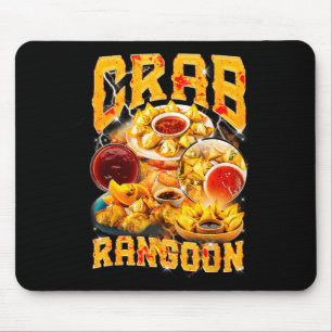 Tapis De Souris Crab Rangoon Mème Bootleg Style Rap 90s Vintage