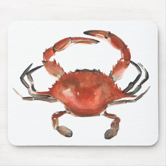 Tapis De Souris Crabe aquarelle - Rouge (Devant)