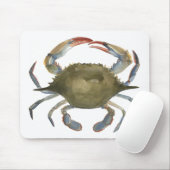 Tapis De Souris Crabe d'aquarelle - gris (Avec souris)