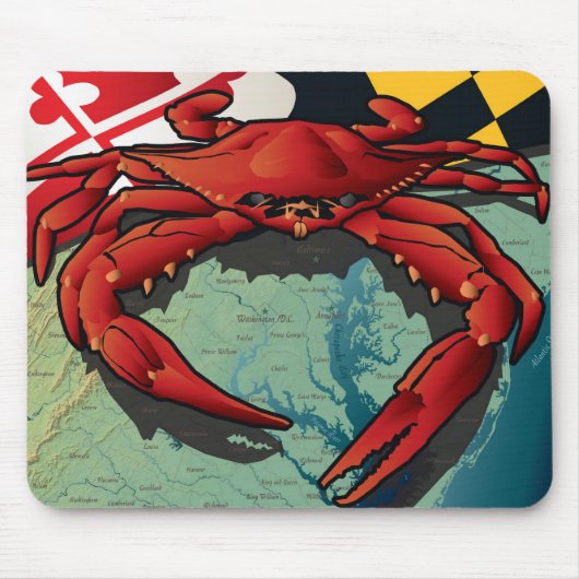 Tapis De Souris Crabe de citoyen du Maryland (Devant)