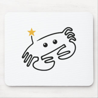 Tapis De Souris Crabe Mignon en Dessin d'Une Seule Ligne avec Cœur