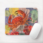 Tapis De Souris Crabe Plage Nautique Art de la mer (Avec souris)