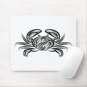 Tapis De Souris Crabe tribal noir et blanc (Avec souris)