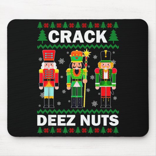Tapis De Souris Crack Deez Nuts Noël drôle (Devant)