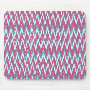 Tapis De Souris Cranberry et Turquoise Motif iKat ZigZag