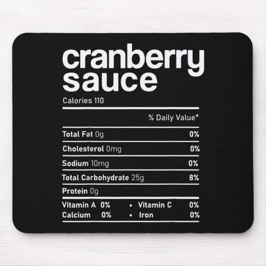 Tapis De Souris Cranberry Sauce Nutrition Funny Thanksgiving Chris (Devant)