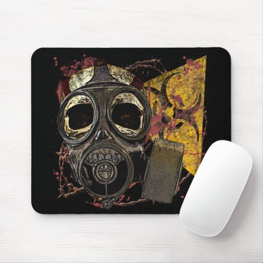 Tapis De Souris Crâne avec Gasmask (Avec souris)