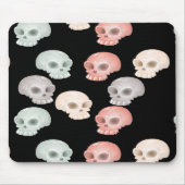 Tapis De Souris crâne coloré sur noir (Devant)