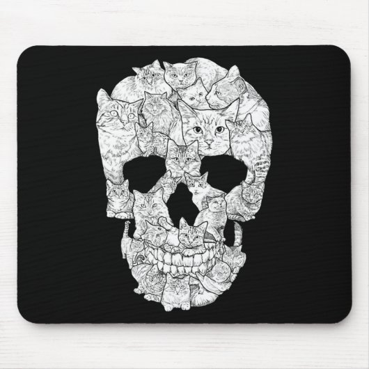 Tapis De Souris Crâne de chat - Kitty Skeleton Idée de costume d'H (Devant)