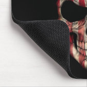 Tapis De Souris Crâne de drapeau américain sur le noir (Coin)