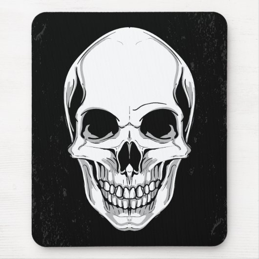 Tapis De Souris Crâne de grimacerie effrayant sur l'arrière - plan (Devant)