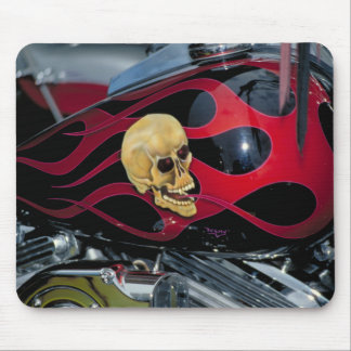 Tapis De Souris Crâne de motocycle - réservoir de carburant