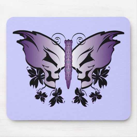 Tapis De Souris Crâne de Papillon Violet (Devant)