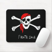 Tapis De Souris Crâne de pirate et os croisés (Avec souris)