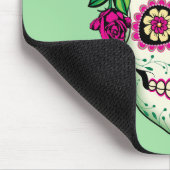 Tapis De Souris Crâne de sucre avec des roses (Coin)