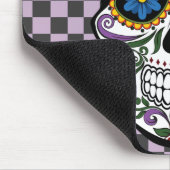 Tapis De Souris Crâne de sucre noir & violet Checker-Jour des mort (Coin)