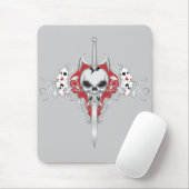 Tapis De Souris Crâne d'épée - ROUGE (Avec souris)
