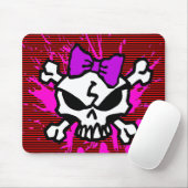 TAPIS DE SOURIS CRÂNE EFFRAYANT DE FILLE AVEC DES ÉCLABOUSSURES (Avec souris)